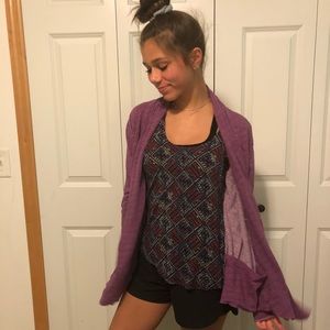 Large purple cardigan